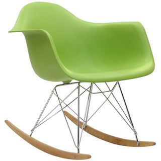 Green Molded Plastic Armchair Rocker