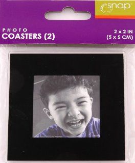 Pinnacle Frames and Accents Snap 07Fa896 Photo Coasters 2 Pack In Black Or Silver   Single Frames