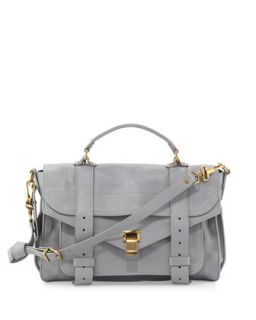 PS1 Medium Leather Satchel Bag, Light Gray   Proenza Schouler