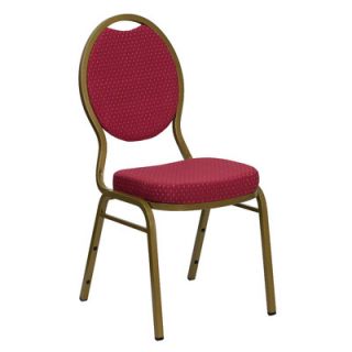 FlashFurniture Hercules Series Teardrop Back Stacking Banquet Chair With Gold
