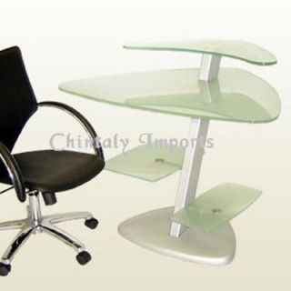 Chintaly Frosted Glass Computer Desk 6913 DSK T