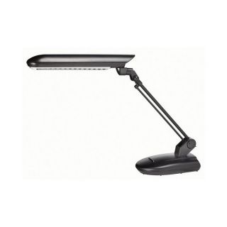 Dainolite Lighting 21 in Adjustable Black Desk Lamp with Plastic Shade