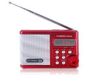 Singbox SV 922 Retro Radio Portable Super Sound LED Speaker with FM (Red) Computers & Accessories