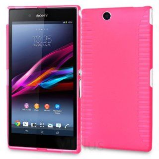 Generic Flexible Gel Rubber TPU Soft Case Flat Skin Pink Cover for Sony Xperia Z Ultra XL39h Cell Phones & Accessories