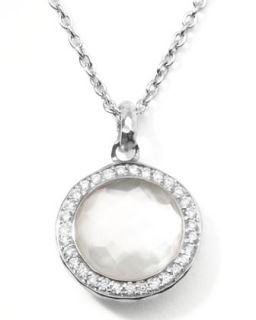 Stella Lollipop Pendant Necklace in Mother of Pearl Doublet With Diamonds  