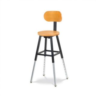 Virco Height Adjustable Lab Stool with Chrome Legs 1251836X Back Support Inc