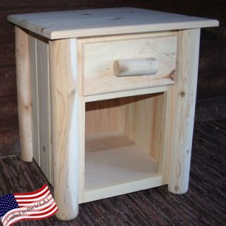 Lakeland Mills Frontier 1 Drawer Nightstand HNS1 Finish Unfinished