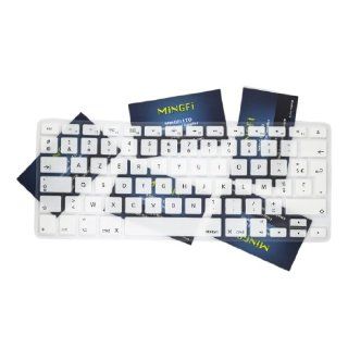 MiNGFi French Keyboard Cover AZERTY for MacBook Pro 13" 15" 17" Aluminum Unibody and MacBook Air 13" European/ISO Keyboard Layout Silicone Skin   White Computers & Accessories