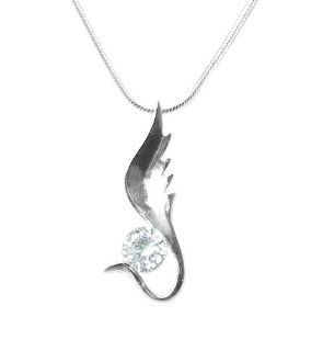 925 Sterling Silver Plated Guardian Angel Wing Necklace Jewelry