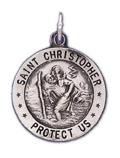 0.925 Sterling Silver Saint Christopher Protection Pendant Charm Clasp Style Charms Jewelry