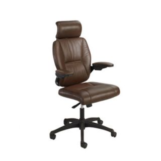 Safco Products Incite High Back Leather Executive Chair 4470WH Finish Brown
