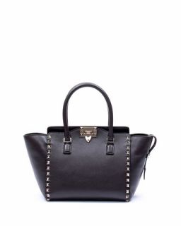 Rockstud Mini Shopper Tote Bag, Black   Valentino