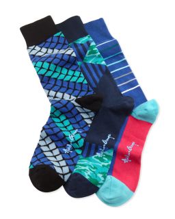3 Pair Mens Socks Boxed Set, Blue/Turquoise/Multi   Arthur George by Robert