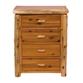 Fireside Lodge Traditional Cedar Log 4 Drawer Chest 12020 Finish Traditional