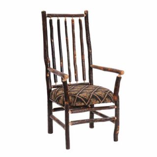 Fireside Lodge Hickory High Back Spoke Back Fabric Arm Chair 86060 Finish Hi