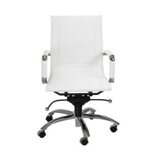 Eurostyle Owen Low Back Leatherette Office Chair with Arms 01280 Color White