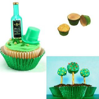 Foil Green Baking Cups Cupcake Muffin Liners Bake Pastry Party Run 96 Pc New   Disposable Baking Cups  Patio, Lawn & Garden