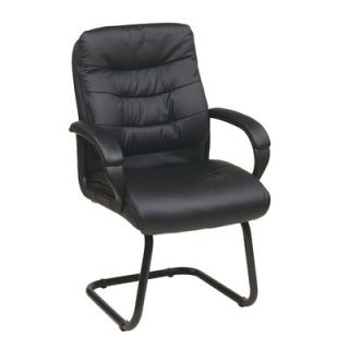 Office Star Faux Leather Mid Back Managers Chair with Padded Flip Arms FL7485 U6