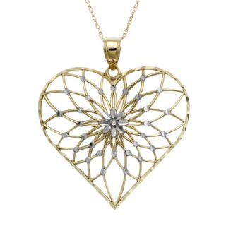 Dreamcatcher Heart Pendant in 10K Two Tone Gold   View All Necklaces
