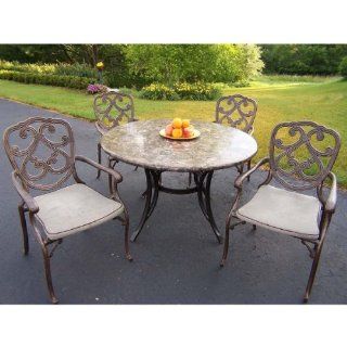 Oakland Living Pacifica Outdoor Dining Set Stone Top Table  
