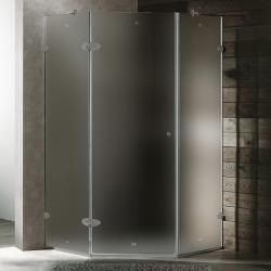 Vigo Frameless Neo angle Frosted/ Brushed Nickel Right Shower Enclosure