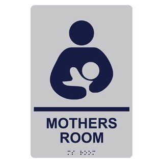ADA Mothers Room Braille Sign RRE 930 MRNBLUonSLVR Wayfinding  