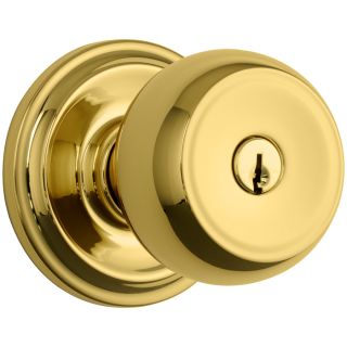 Brinks Home Security Push Pull Rotate Polished Brass Residential Keyed Entry Door Knob