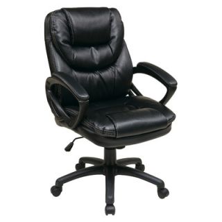 Office Star Faux Leather Managers Chair with Padded Arms FL660 U6 / FL660 U2 