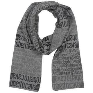 Roberto Cavalli Mens Logo Double Sided Wool Scarf      Clothing