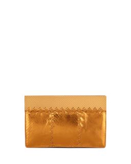 Metallic Snake Wallet Clutch Bag, Gold   Bottega Veneta