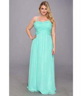Faviana Plus Size Ruched Bodice Chiffon Gown 9307 Womens Dress (Green)