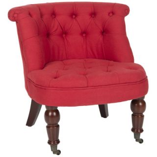 Safavieh Carlin Tufted Slipper Chair MCR4711 Color Cranberry