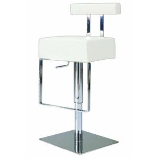 Chintaly 27 Adjustable Swivel Bar Stool 0812 AS BLK Color White