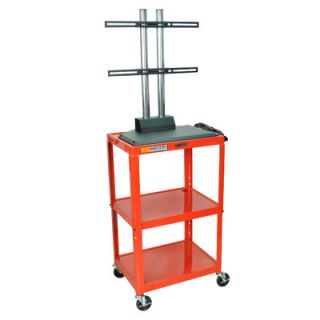 Luxor Adjustable Height Flat Panel Cart AVJ42 LCD Color Red