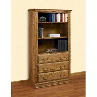 A&E Wood Designs Britania 72 Bookcase with Drawers BRIT3672DEEP