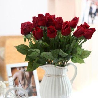 NSSTAR Beautiful Artificial Calla Lily Bridal Wedding Bouquet Artificial Rose Bouquet (10pcs Red Rose)   Artificial Flowers