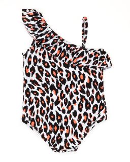 Animal Print One Shoulder Swimsuit, 2 6/7   Milly Minis