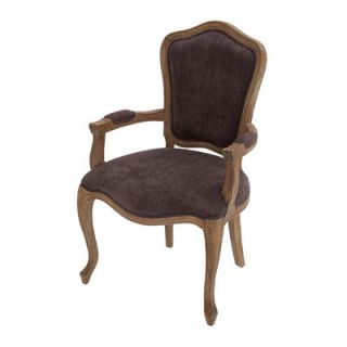 Woodland Imports The Comforting Wood Fabric Arm Chair 38912
