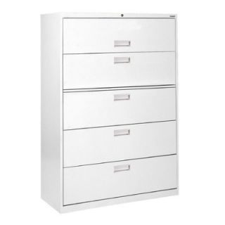 Sandusky 600 Series 5 Drawer  File Cabinet LF6A425 Finish White