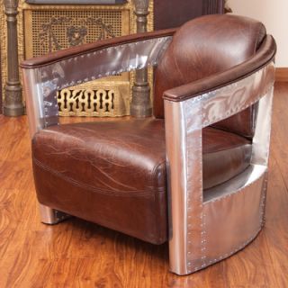 Home Loft Concept Weatherson Leather and Metal Club Chair W6658329