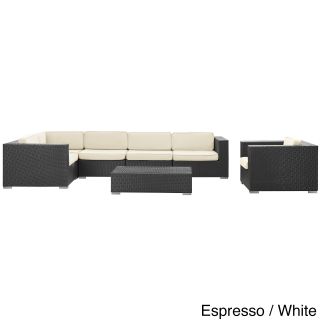 Modway Corona Outdoor Rattan 7 piece Furniture Set Espresso Size 7 Piece Sets