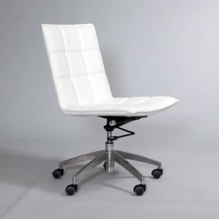 Matrix Gates Mid Back Leather Office Chair with Swivel OC GATES Color White