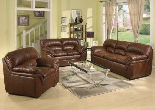 3pc Traditional Modern Leather Sofa Set, AC JOY S1  