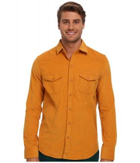 Mavi Jeans Velvet Shirt Mens Long Sleeve Button Up (Yellow)