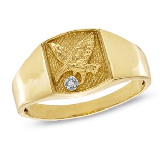 Mens Diamond Accent Eagle Ring in 10K Gold   Size 10.5   Zales