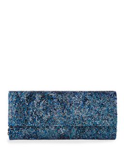 Ritz Fizz Crystal Clutch Bag, Denim Blue   Judith Leiber Couture