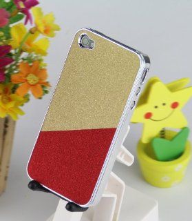 USAMZ909 1x Shining Case Golden/Red Back Cover For iPhone 4 4S Cell Phones & Accessories
