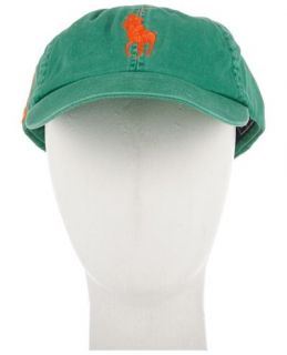 Polo Ralph Lauren Green Cap With Contrasting Orange Logo