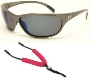 Bolle Marine Sunglasses Venom Plating Gunmetal Frame with Polarized Off Shore Blue Lenses and Floating Neck Cord Clothing