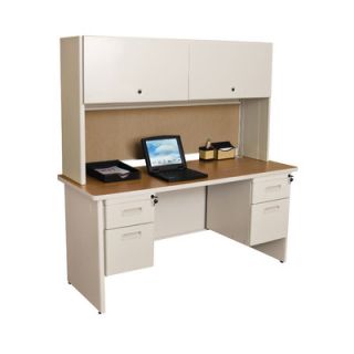 Marvel Office Furniture Pronto 60 Double File Computer Desk Credenza with Fl